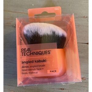 BRAND NEW Real Techniques 235 Angled Kabuki Face & Body Makeup Brush Orange